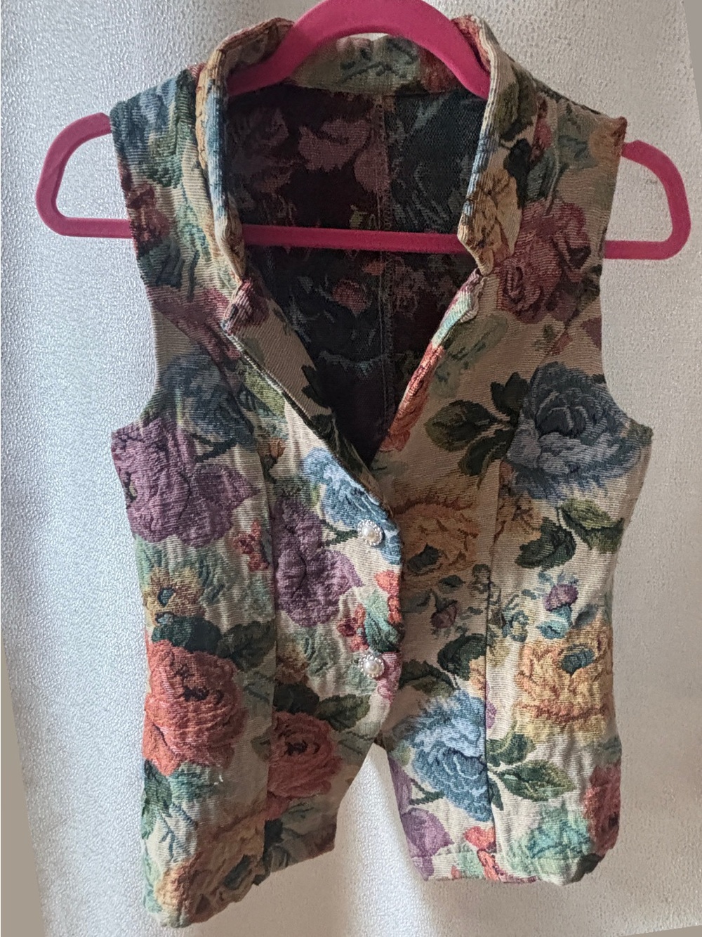 NWOT Women’s Floral Print Sleeveless Blazer | Button Front Vest | Medium - Picture 2 of 6